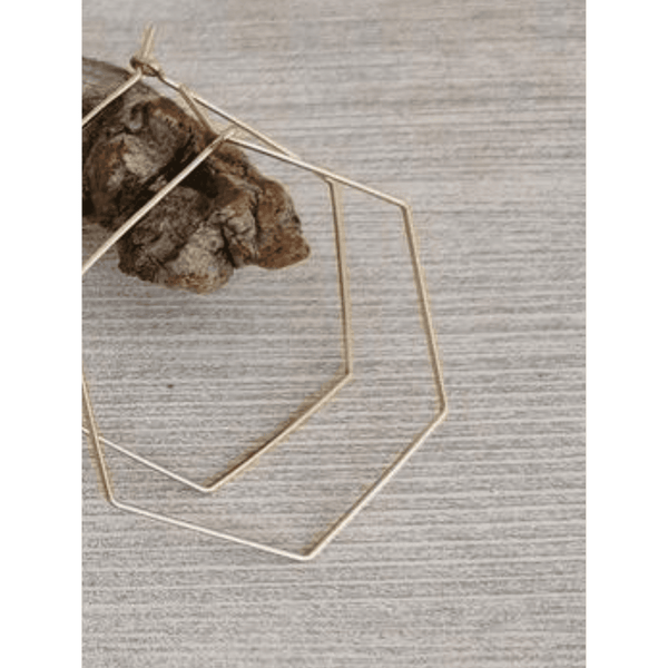 Boucles d'oreilles Swan hexagonale or jaune - arloca