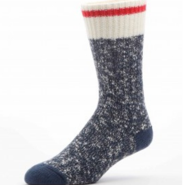 Bas de laine marbré mi-mollet bleu/rouge - arloca