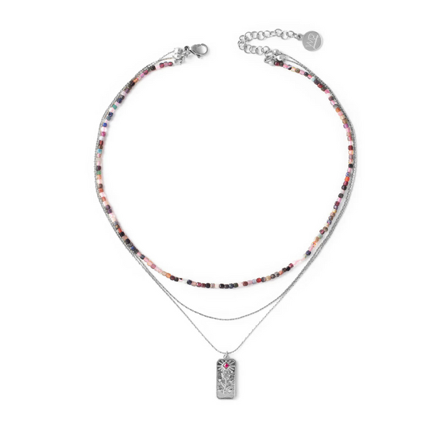 Collier Pivoine argent - arloca