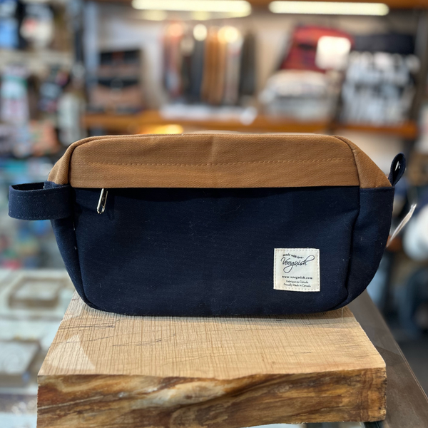 Trousse de toilette marine et tan - arloca