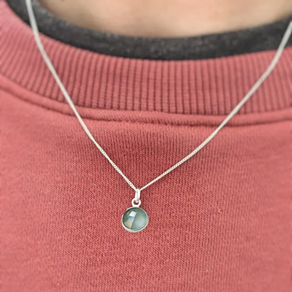 Collier en argent et pendentif chalcedony - arloca