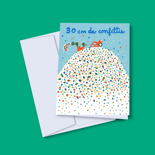 Carte de souhaits 30 cm de confettis