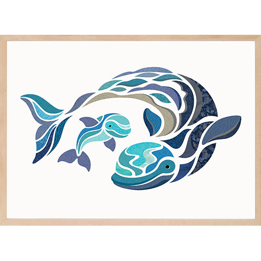 Affiche Beth et Lucas les bélugas 12"x18" - arloca