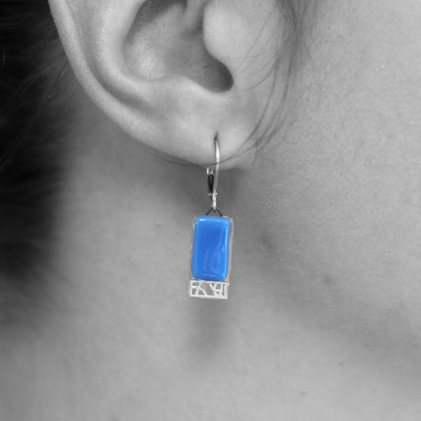 Boucles d'reilles Mosaîk verre et étain - arloca