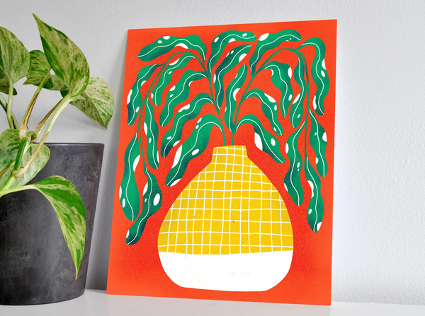 Affiche Plante Rouge 8"x10"