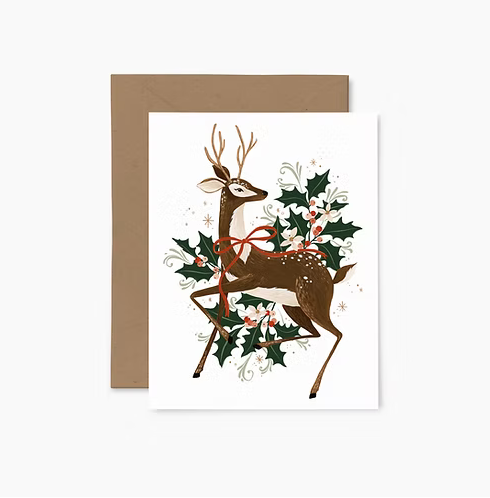 Carte de voeux Renne de Noël