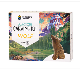 Kit de sculpture sur pierre à savon Loup - arloca