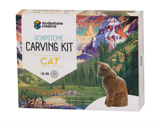 Kit de sculpture sur pierre à savon Chat - arloca