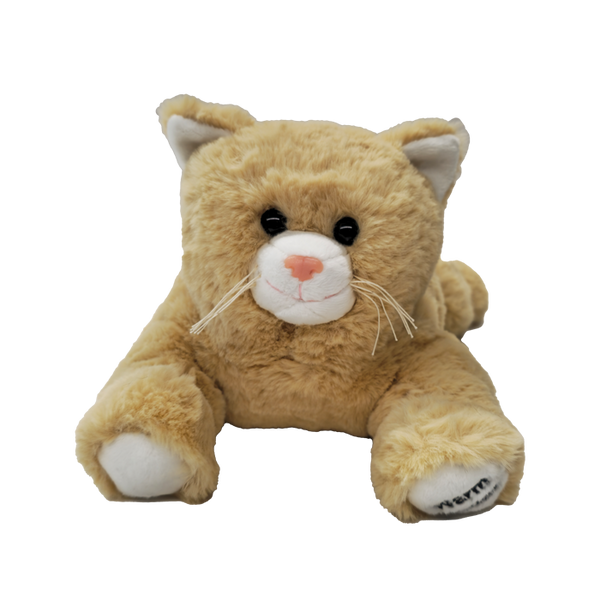 Peluche chauffante Chaton beige