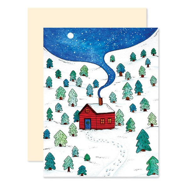 Carte de souhaits plantable Chalet Rouge - arloca