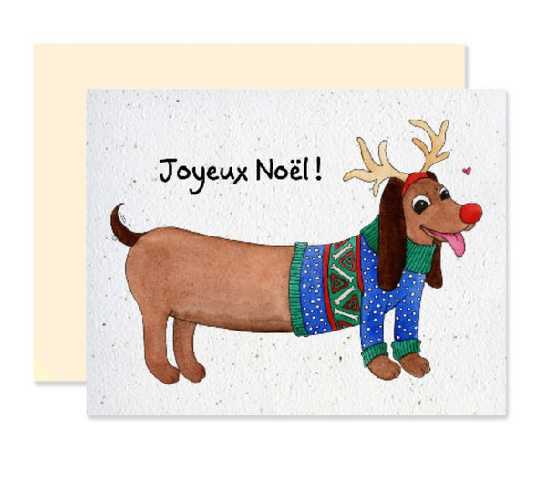 Carte de souhaits plantable Chien Saucisse - arloca