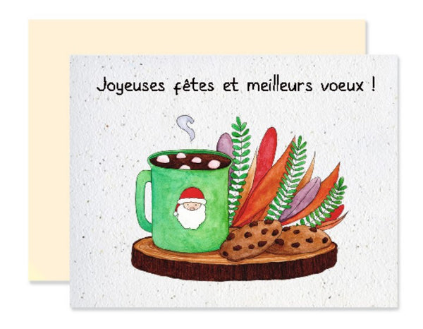 Carte de souhaits plantable Tasse Père Noël - arloca