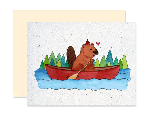 Carte de souhaits plantable Le castor