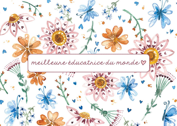 Carte de souhaits Meilleure éducatrice du monde - arloca