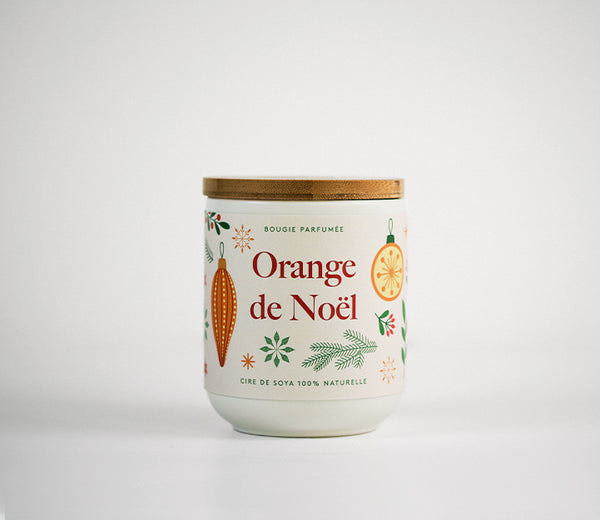 Bougie orange de Noël - arloca