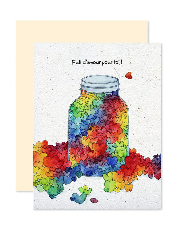 Carte de souhaits plantable Full d'amour pour toi! - arloca