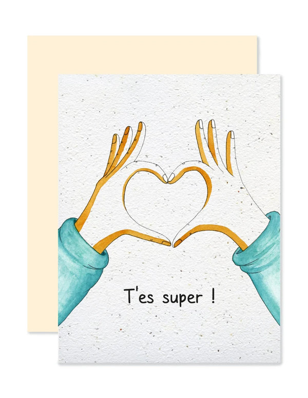 Carte de souhaits plantable T'es Super - arloca