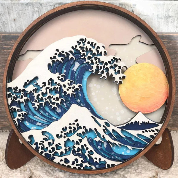 Kit d'artisanat de boîte d'ombre Les vagues