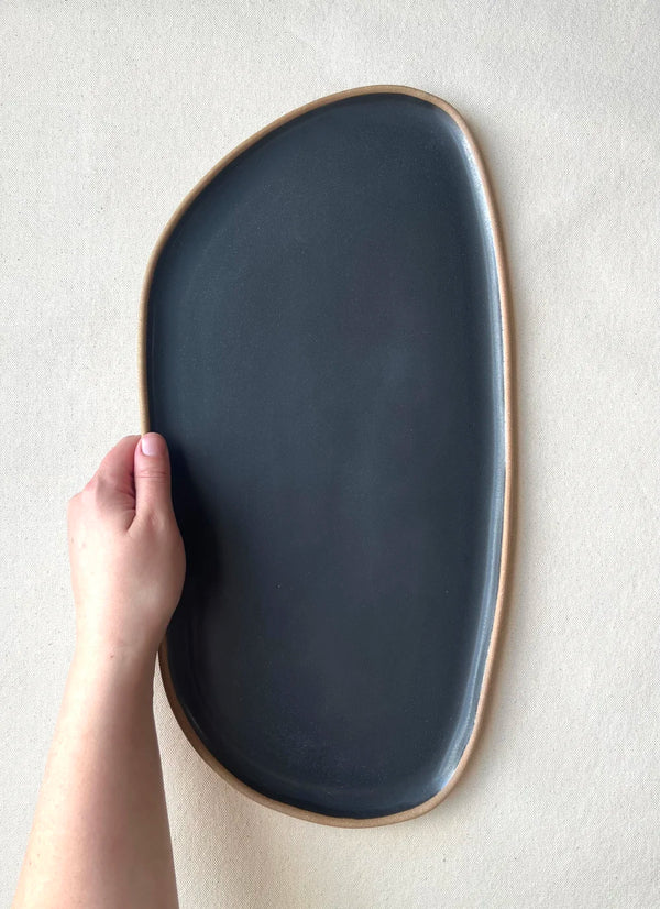 Plateau en céramique bleu - arloca