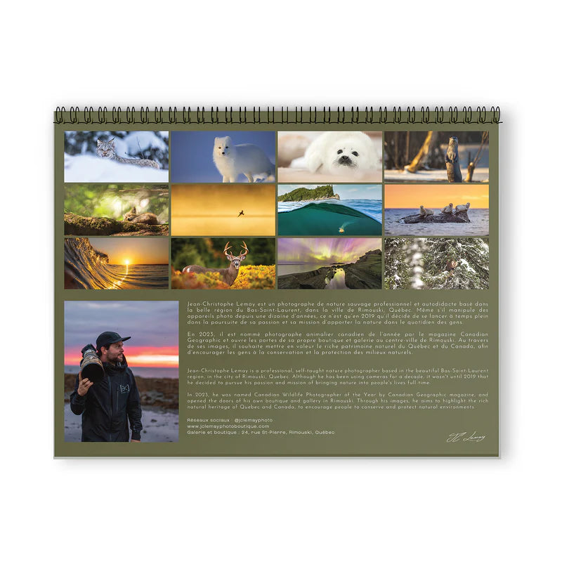 Calendrier 2026 Nature sauvage du Québec arloca