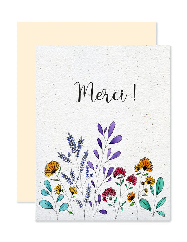 Carte de souhaits plantable Merci - arloca