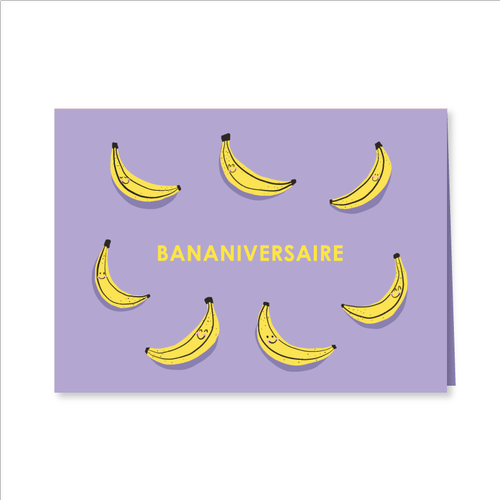 Carte de souhaits géante Bananiversaire - arloca