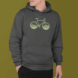 Hoodie unisexe motif vélo charcoal, Baltrakon