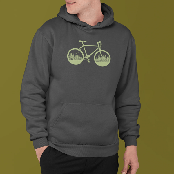 Hoodie Vélo Forêt charcoal - arloca