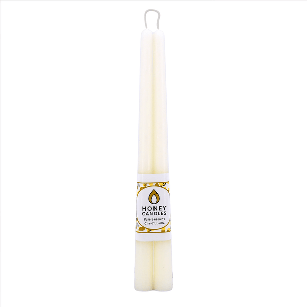 Bougies en cire d'abeille 12 po Perle (paquet de 2) - arloca