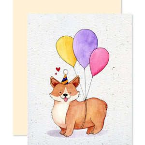 Carte de souhaits plantable Corgi - arloca