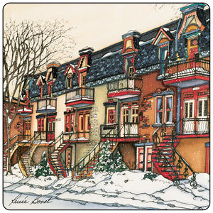 Ensemble de 4 sous-verres Montréal de Renée Bovet