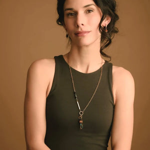 Collier pendentif en bois Sierra citronelle.