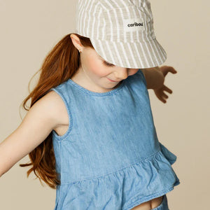 Casquette pour enfant en lin sable/crème - arloca