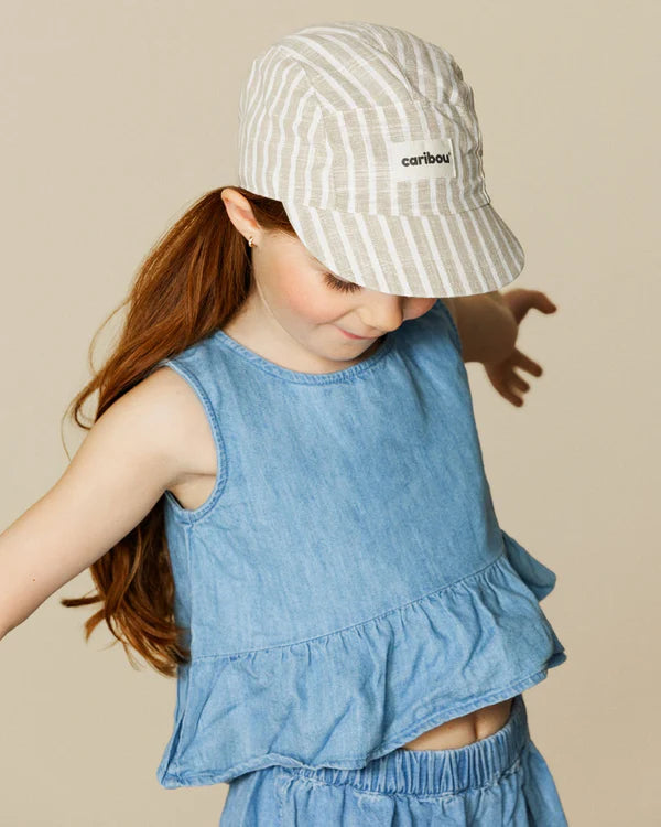 Casquette pour enfant en lin sable/crème - arloca
