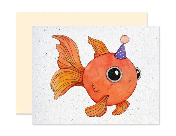 Carte de souhaits plantable Poisson anniversaire - arloca