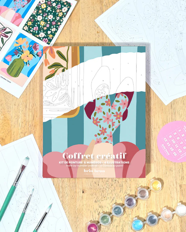 Coffret créatif, Kit de peinture à numéros - Ambiance Rétro bohème - arloca