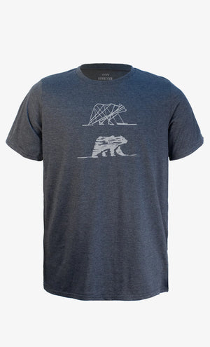 T-shirt charbon avec imprimé Deux ours, Bonnetier
