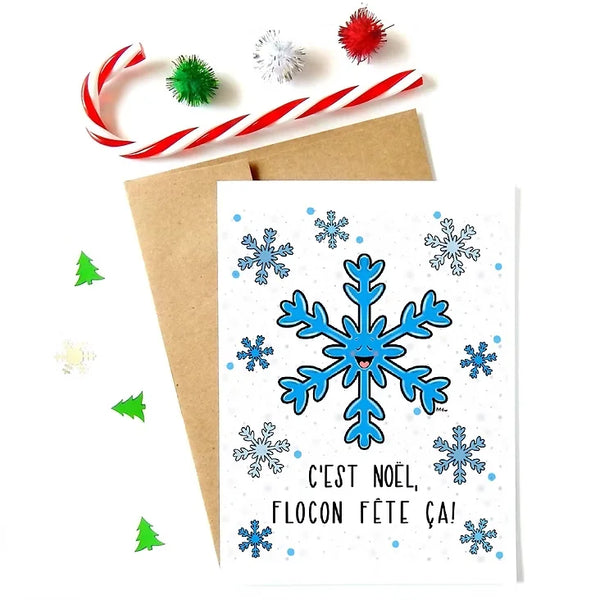Carte de voeux Flocon fête ça!