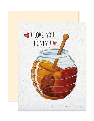 Carte de souhaits plantable I love you, honey - arloca