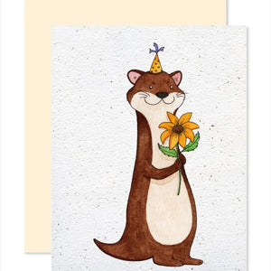 Carte de souhaits plantable Loutre - arloca