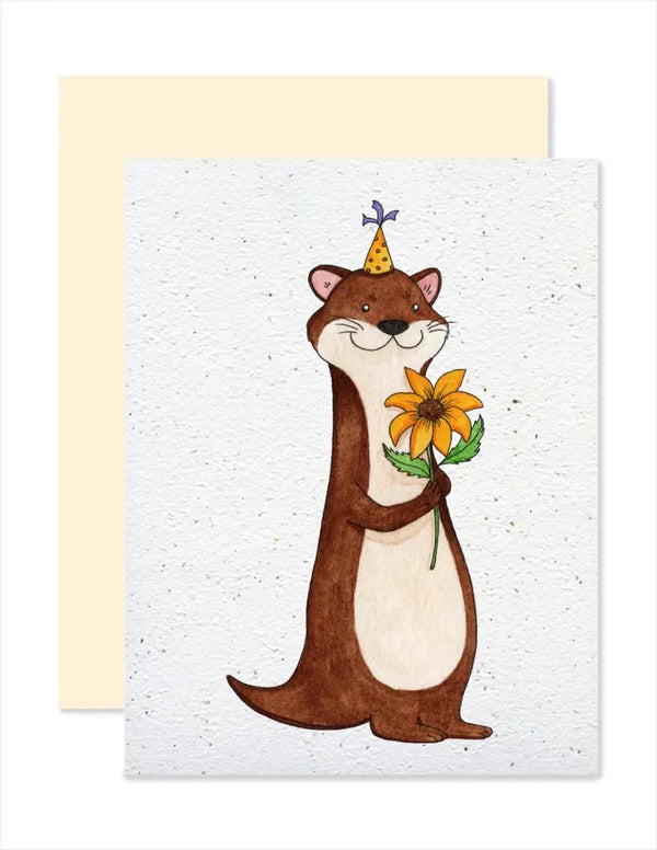 Carte de souhaits plantable Loutre - arloca
