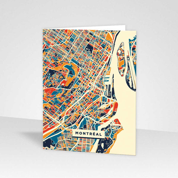 Carte de souhaits géographique Chroma Montréal