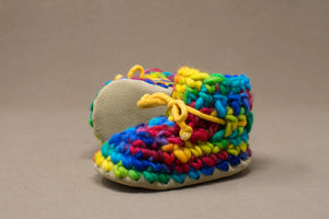 Chaussons en laine crochetés à la main pour enfant