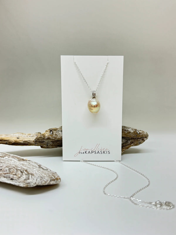 Pendentif perle argent - arloca