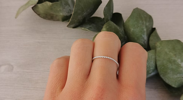 Anneau Corde Argent