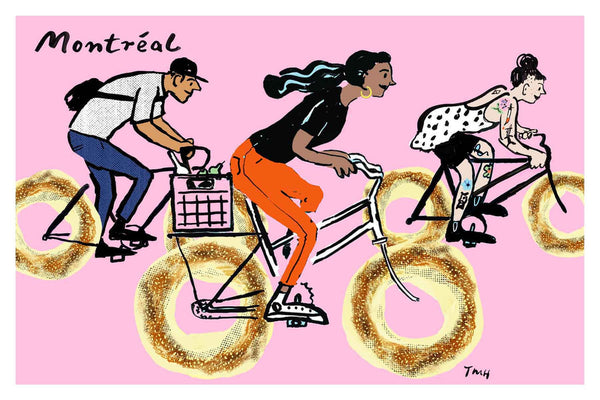 Carte de souhaits Vélo bagel