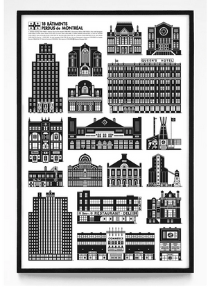 Affiche Bâtiments perdus à Montréal - arloca