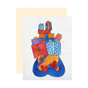 Carte de souhaits plantable Montagne de cadeaux.