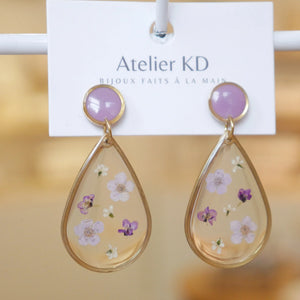 Boucles d'oreilles Duo Violet en argent - arloca