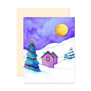 Carte de souhaits plantable sous la neige.